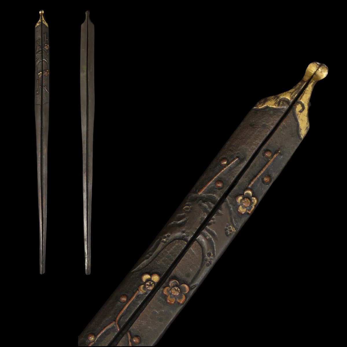 割笄 刀装具 武具 骨董 江戸時代 アンティーク 蔵出し 割笄 刀装具 武具 骨董 江戸時代 アンティーク 蔵出し n88o-2.jpg