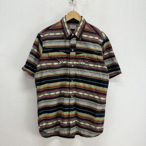 INDIAN MOTORCYCLE インディアンモーターサイクル 半袖ウエスタンシャツ ネイティブボーダー L 10129972