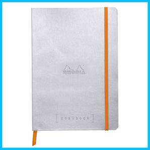 240ページ ドット方眼罫 ペンホルダー付き A5 イタリア製合皮カバー ゴールブック PEFC認証取得 ロディアラマ シルバー