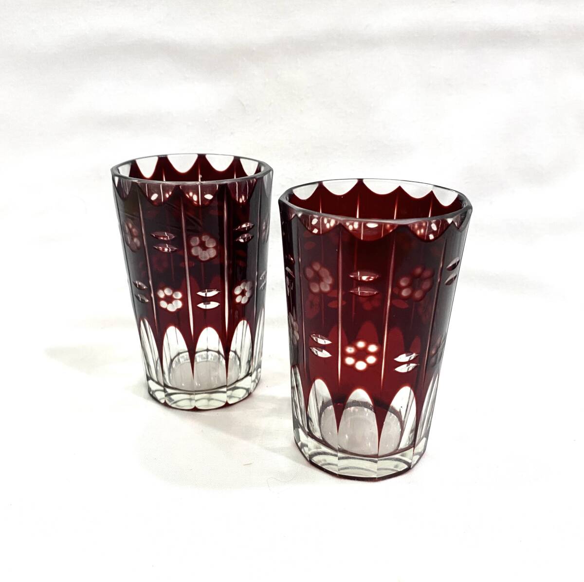 切子グラス&ソーサー6客組 昭和初期 ヴィンテージ 切子グラス&ソーサー6客組 昭和初期 ヴィンテージ