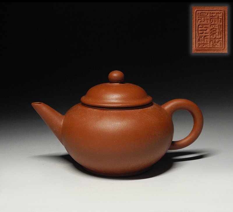 中国　荊渓恵孟臣製　 紫砂　朱泥　急須　茶壷　C　R6954 中国 荊渓恵孟臣製 紫砂 朱泥 急須 茶壷 V R6235 0729y Y3530】