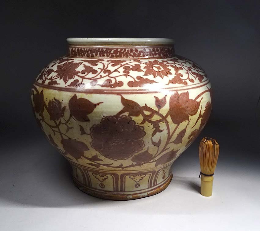 唐物　釉裏紅壷　辰砂 Yahoo!オークション -「釉裏紅」の落札相場・落札価格