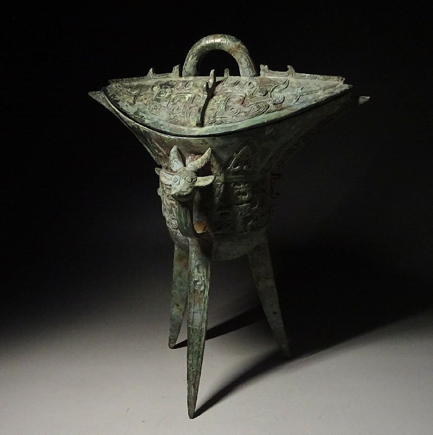 中国　古銅青銅　爵形　香炉　時代箱　M　R6261 中国 古銅青銅 爵形 香炉 時代箱 M R6261 中国 古銅青銅 爵形 香炉