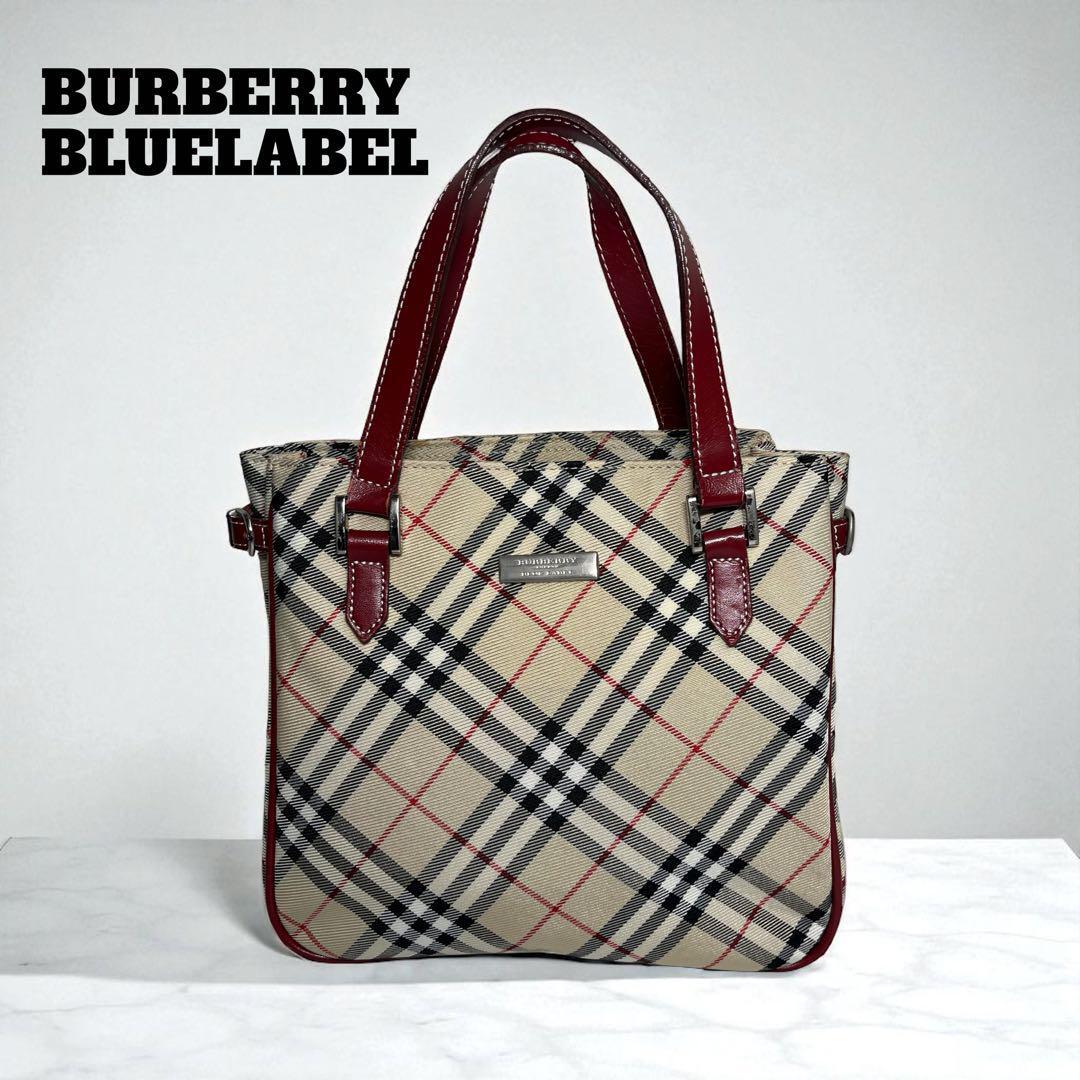 極美品 BURBERRY BLUE LABEL ホース メタルロゴ トートバッグ バーバリーブルーレーベル BURBERRY BLUE LABEL トートバッグ