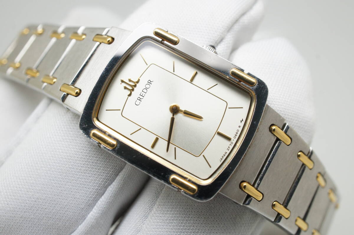 最終値下 稼働品 セイコー クレドール 2F70 5600 クォーツ 18K Yahoo!オークション -「seiko 2f70」(クレドール) (セイコー)の