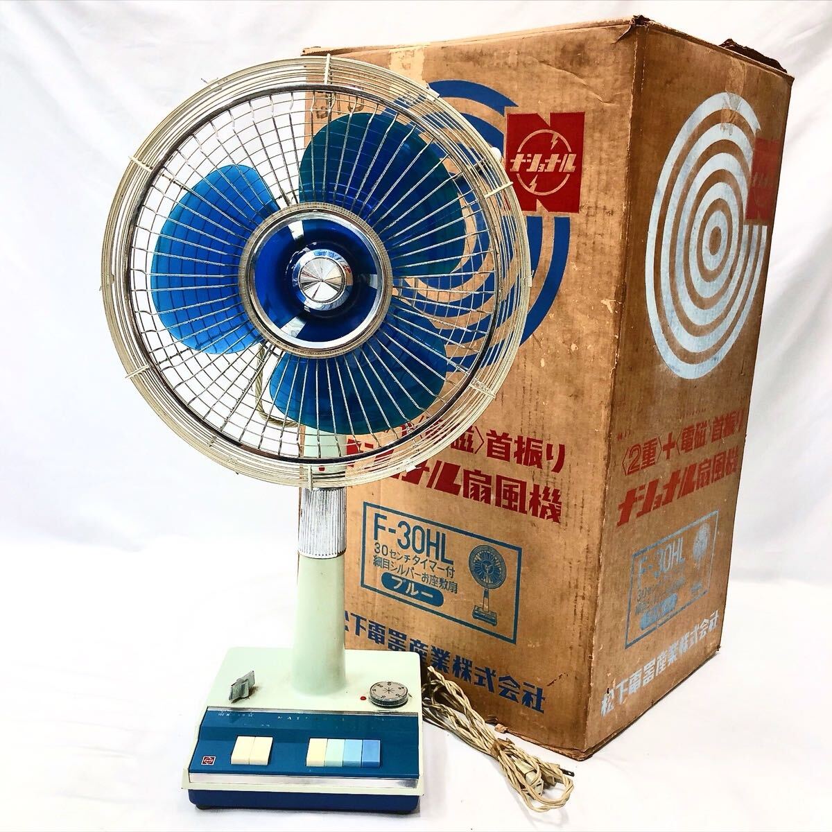 昭和レトロ ナショナル F-30VAR 扇風機 羽30cm ナショナル F-30のYahoo!オークション(旧ヤフオク!)の相場・価格