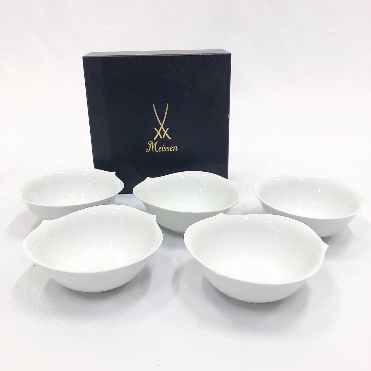 【未使用品】マイセン　白磁　19㎝　丸皿　プレート　4枚セット 未使用品】マイセン 白磁 19㎝ 丸皿 プレート 4枚セット 未使用品】