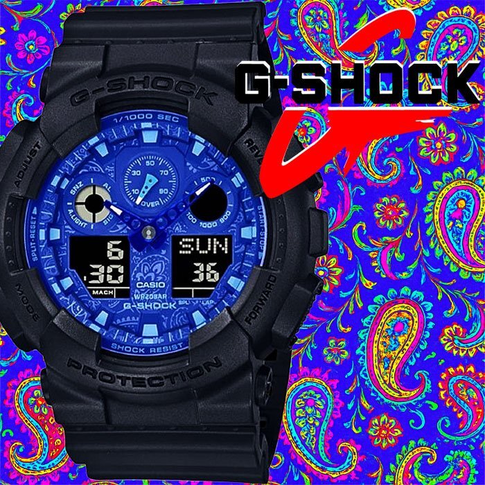 未使用‼️G-SHOCK GA-100ブラック/ブルー 未使用】CASIO G-SHOCK GA100 ブラック/ブルー - メルカリ
