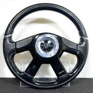 【送料無料・即日発送】希少 FABULOUS(ファブレス)ATC 美品 ブラックメタリック ウッド レザー コンビ ステアリング 36パイ 当時物 本物