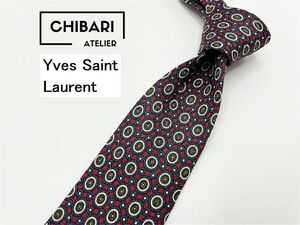 YvesSaintLaurent Saint Laurent галстук в точку, 3 или более, бесплатная доставка Мужские винно-красный 0904168