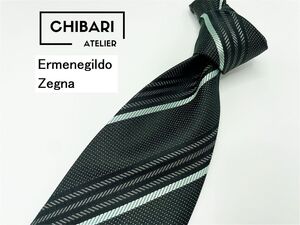 Ermenegildo Zegna Ermenegildo Zegna Regimental Pattern Necktie Бесплатная доставка более 3 галстуков мужские черный зеленый 1002062