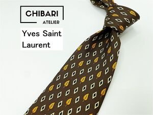 Превосходный YvesSaintLaurent Ив Сен Лоран точечный узор галстук 3 или более бесплатная доставка мужские коричневый 1002089