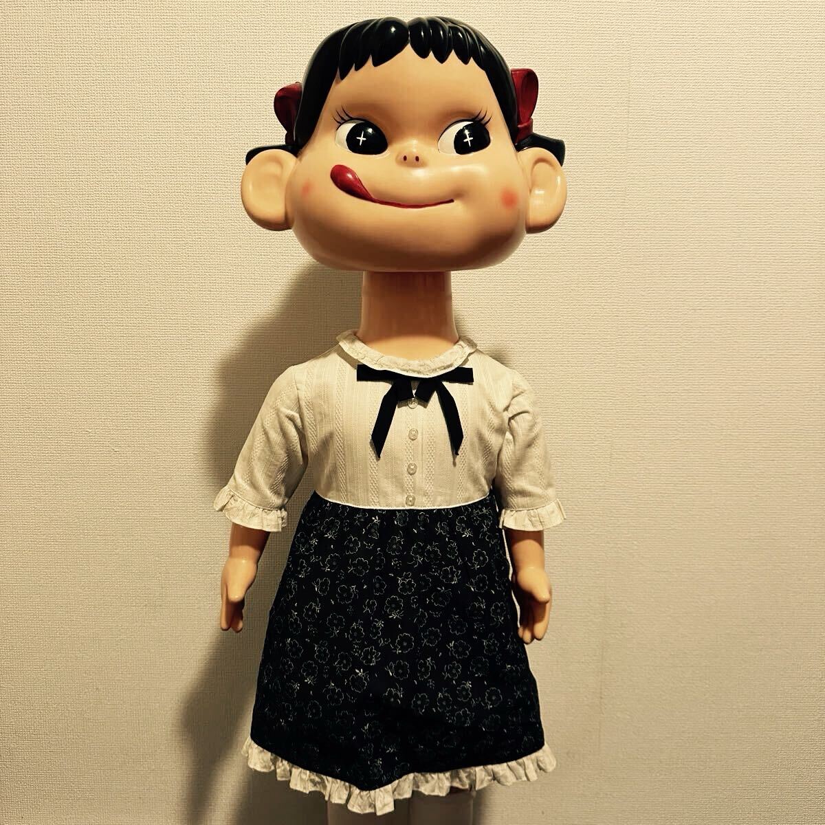 不二家 ペコちゃん 首ふり人形 昭和 レトロ ソフビ 当時物　FUJIYA 未使用 未開封 美品 希少 不二家 ペコちゃん 昭和レトロ 首振り