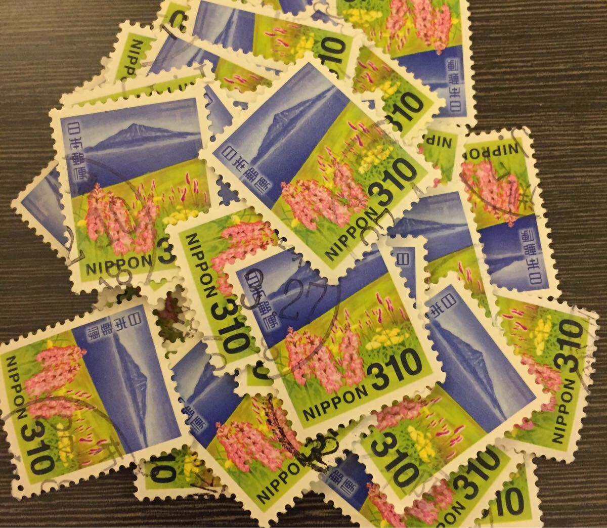 使用済み日本普通切手　310円切手　利尻島　紙付き　3000枚 使用済み日本普通切手 310円切手 利尻島 紙付き 3000枚 使用済み