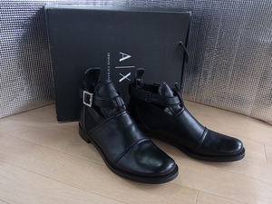 ARMANI EXCHANGE アルマーニ エクスチェンジ ショートブーツ アンクルブーツ ブラック サイズ US7 UK5.5 EUR38.5 (24.5~25㎝cm?) 箱付