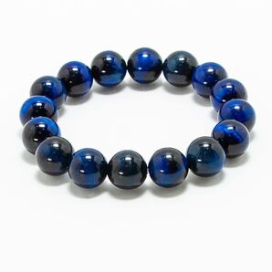 ブルー タイガーアイ ブレスレット 最高品質 5Aランク 内径16cm 12mm珠 未使用品