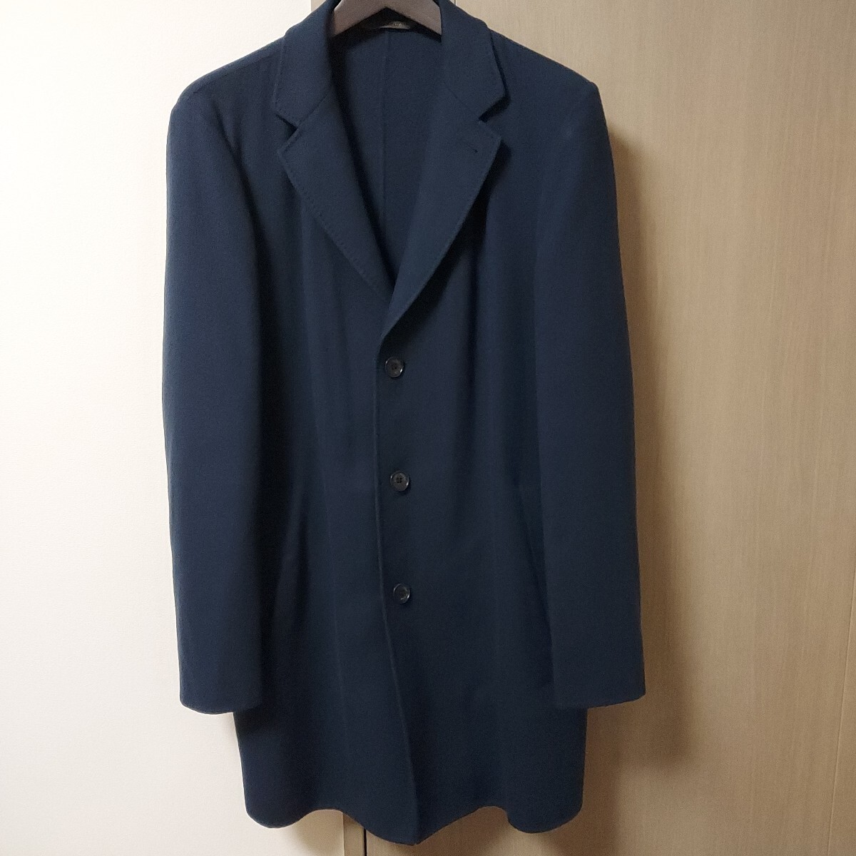 ロロピアーナ カシミヤ100% アンダムコート 定価117万 未使用ネイビー チェスターコート カシミヤ100％ ブルー（2022/02/09買取