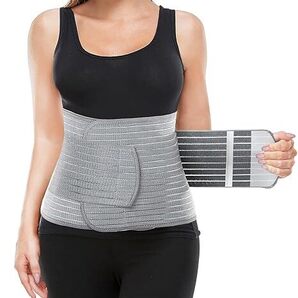 LAFUYSO 産後リカバリーベルト S-M 骨盤ベルト 着圧 お腹サポート 通気性 竹炭繊維入り 幅25cm 調節可能