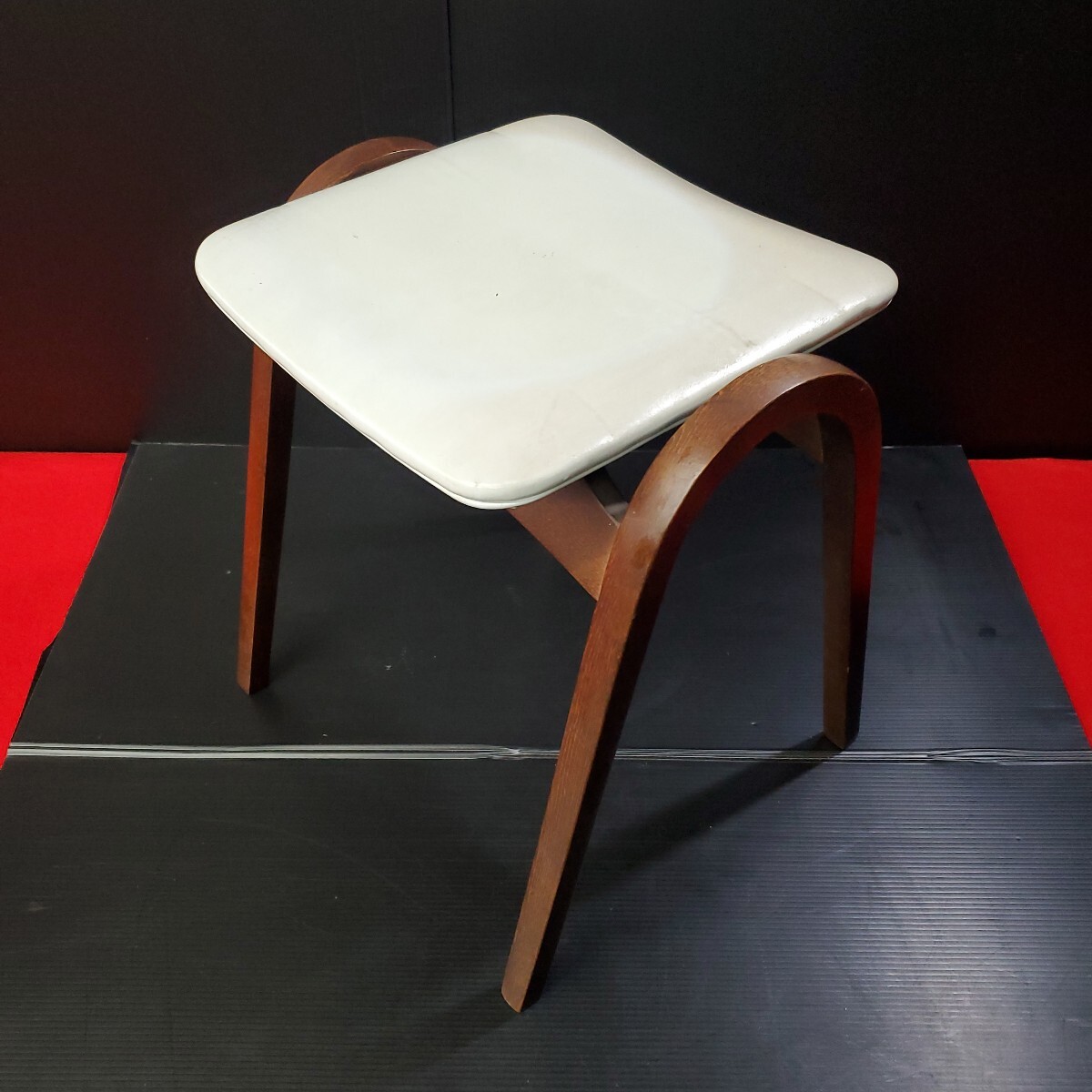 【張替え未使用品】昭和レトロスツール 張替え未使用品】昭和レトロスツール