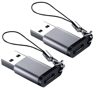 2個セット Type C to USB 変換アダプタ シルバー