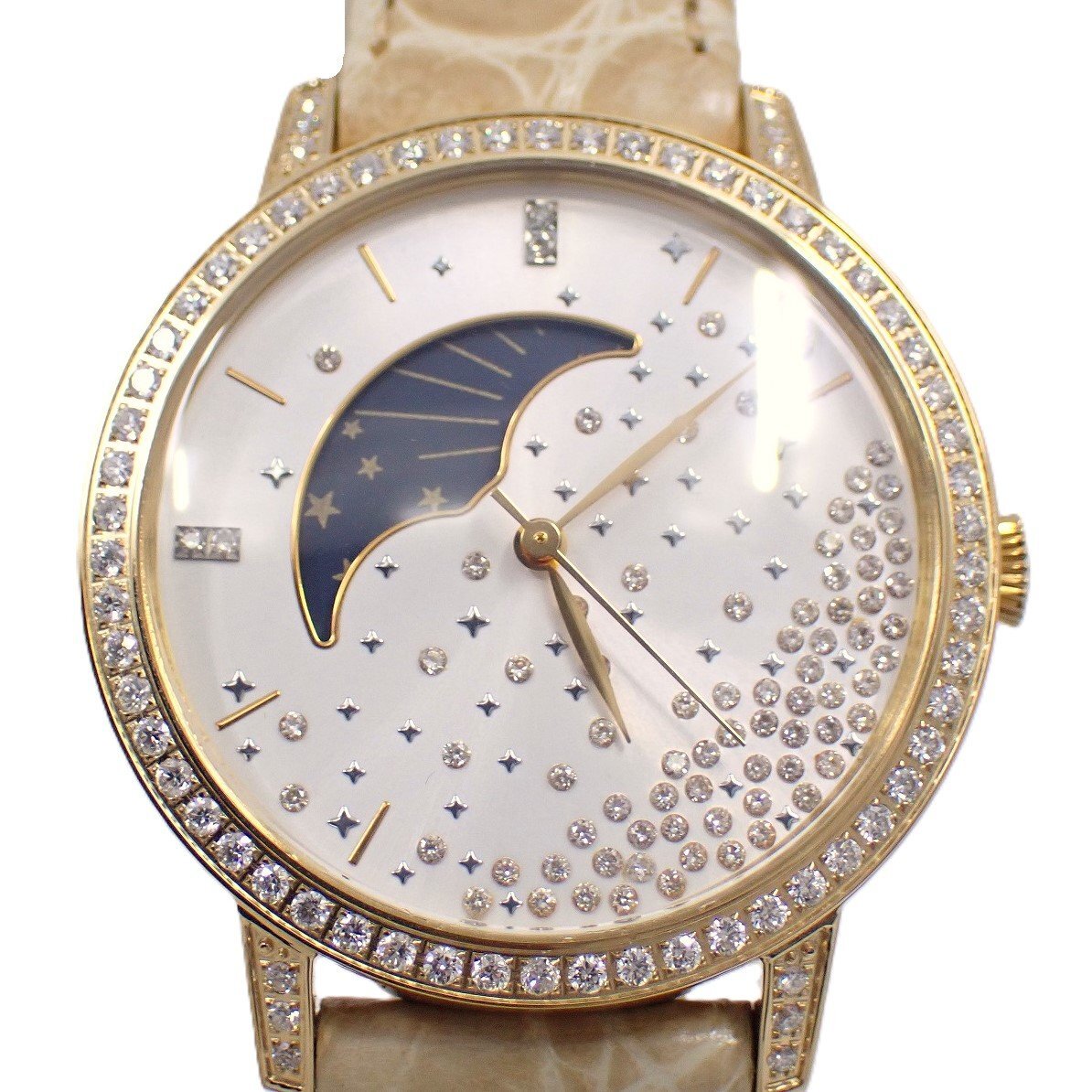 ◇ジャンク品 Lunage 腕時計 ダイヤ0.26ct シェル文字盤 1054 ◇ジャンク品 Lunage 腕時計 ダイヤ0.26ct シェル文字盤 1054