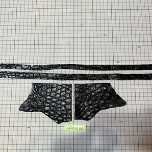 CR5-264★ラグジュアリーグロッシーマットブラック最高級ポロサスクロコダイルレザークラフトはぎれ革小物製作ファスナーの引き手パーツに