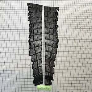 CR5-279★ワイルドマットブラック最高級アメリカンアリゲーターレザークラフトはぎれハギレワイルド作風にマネークリップライターケース