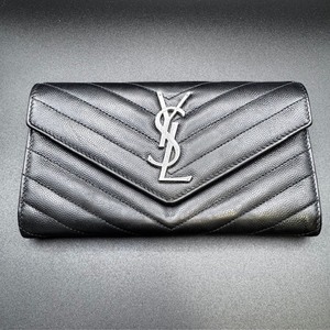 #10007G【美品】☆サンローラン☆SAINT LAURENT☆カサンドラ☆ラージフラップウォレット☆長財布☆ロングウォレット☆ブランド財布☆