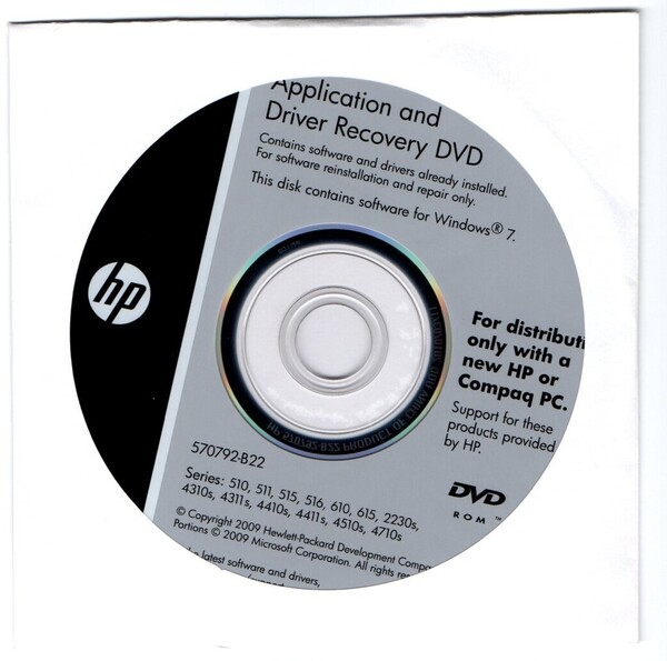HP 用リカバリDVD Windows 7 Pro 32 bit a01