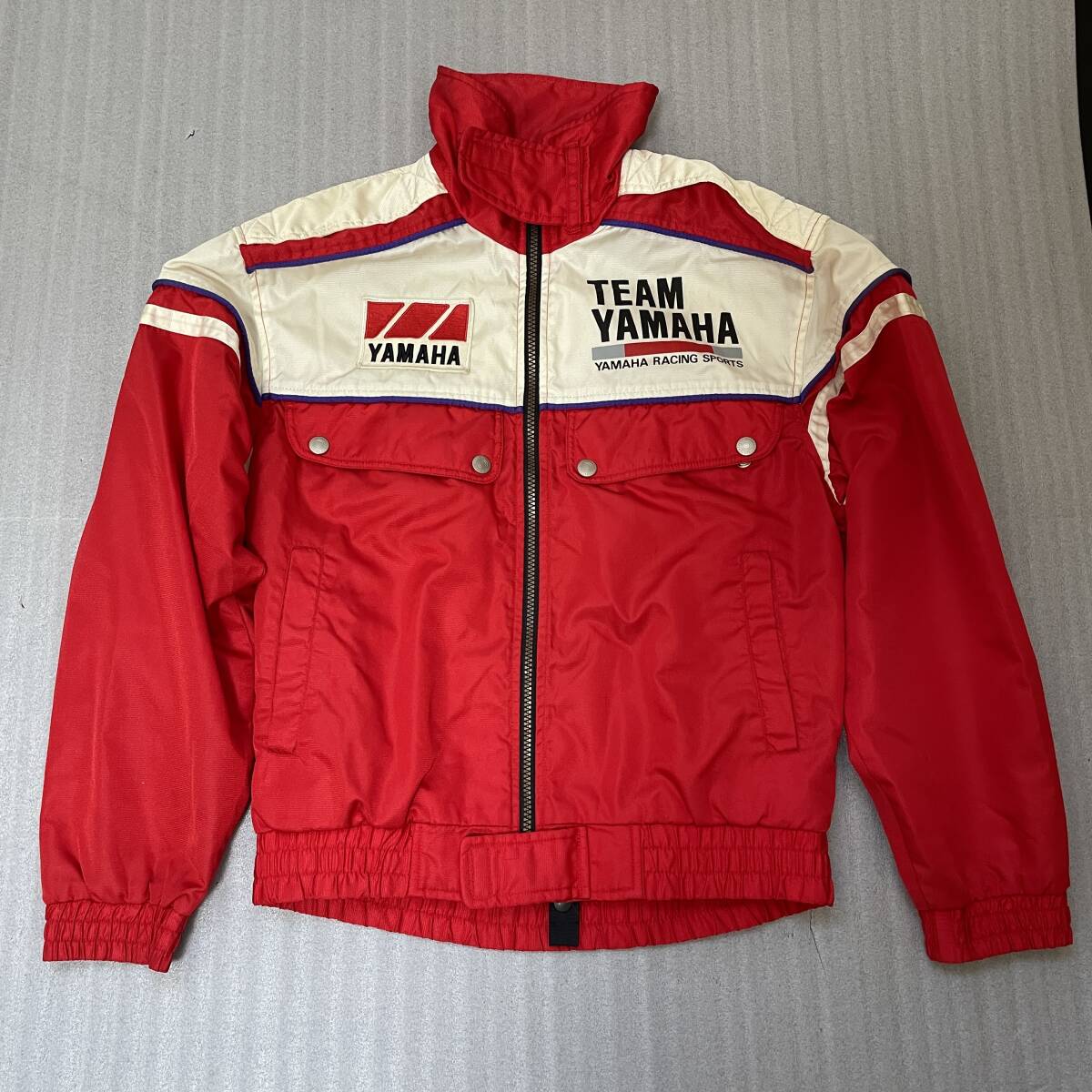 あ*ら様 チームヤマハ ナイロンジャケット レッド LLサイズ　ヴィンテージ　レ YAMAHA 当時物 ジャケット ナイロン TEAM ヤマハ ナイロン