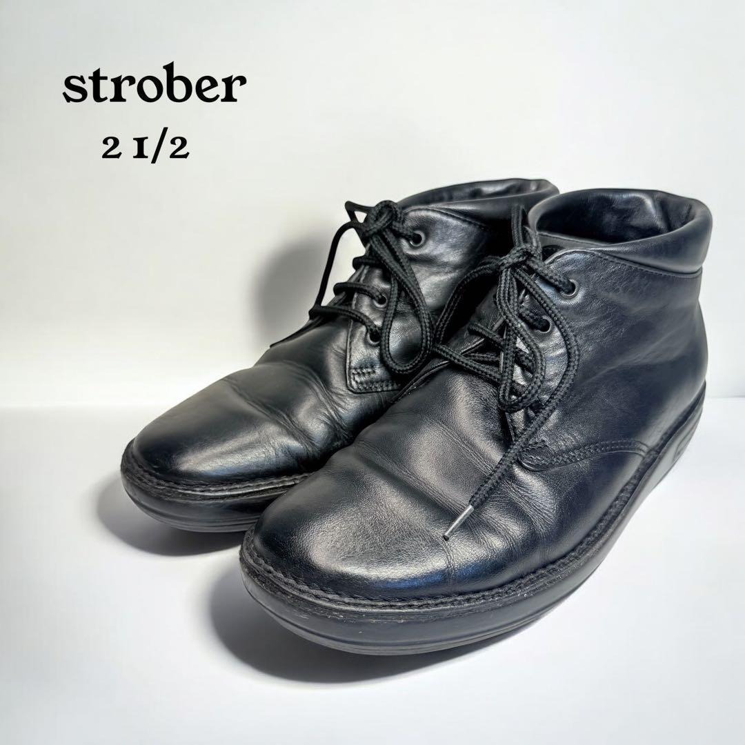 strober ストロバー 23cm レザー ショートブーツ ブラック レザー 2025年最新】Yahoo!オークション -ストロバー stroberの中古品