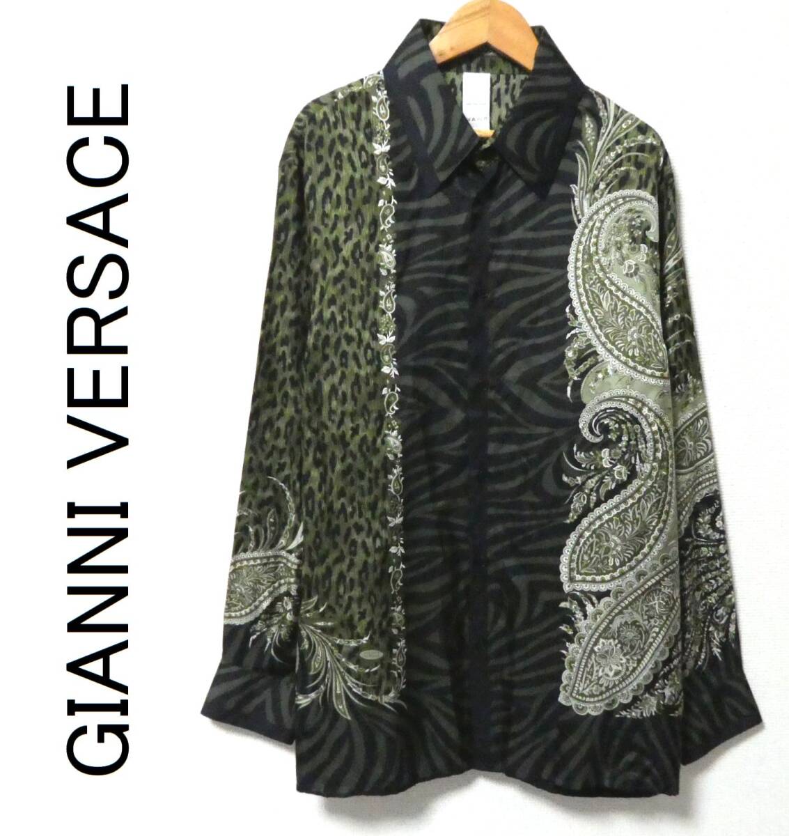 istante ヴェルサーチ シルク100% 総柄 シャツ ヴィンテージ M istante ヴェルサーチ シルク100% 総柄 シャツ ヴィンテージ M