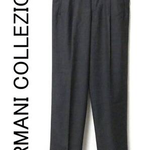 正規品 新品 イタリア製 ARMANI COLLEZIONI アルマーニコレツィオーニ ウール 2タック ワイドパンツ スラックス トラウザーズ サイズ44