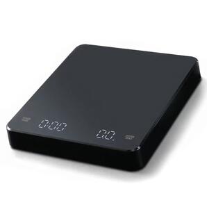 コーヒースケール デジタル はかり タイマー 高精度 0.1g単位 3kg 黒