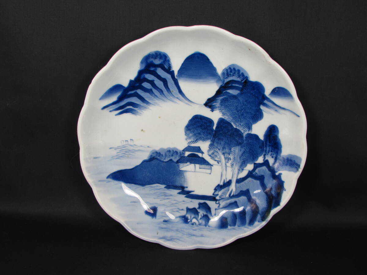 593 骨董 アンティーク 古伊万里 志田西山窯 氷裂紋富士山二本松図皿 幕末 593 骨董 アンティーク 古伊万里 志田西山窯 氷裂紋富士山二本松