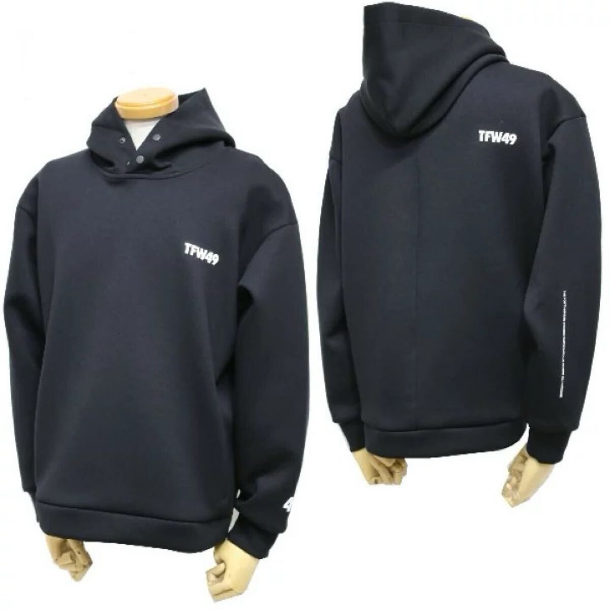 新品未使用　TFW49 スウェット　パーカー　M TFW49 パーカー ゴルフウェア メンズ インナー 秋冬用 グレー 黒