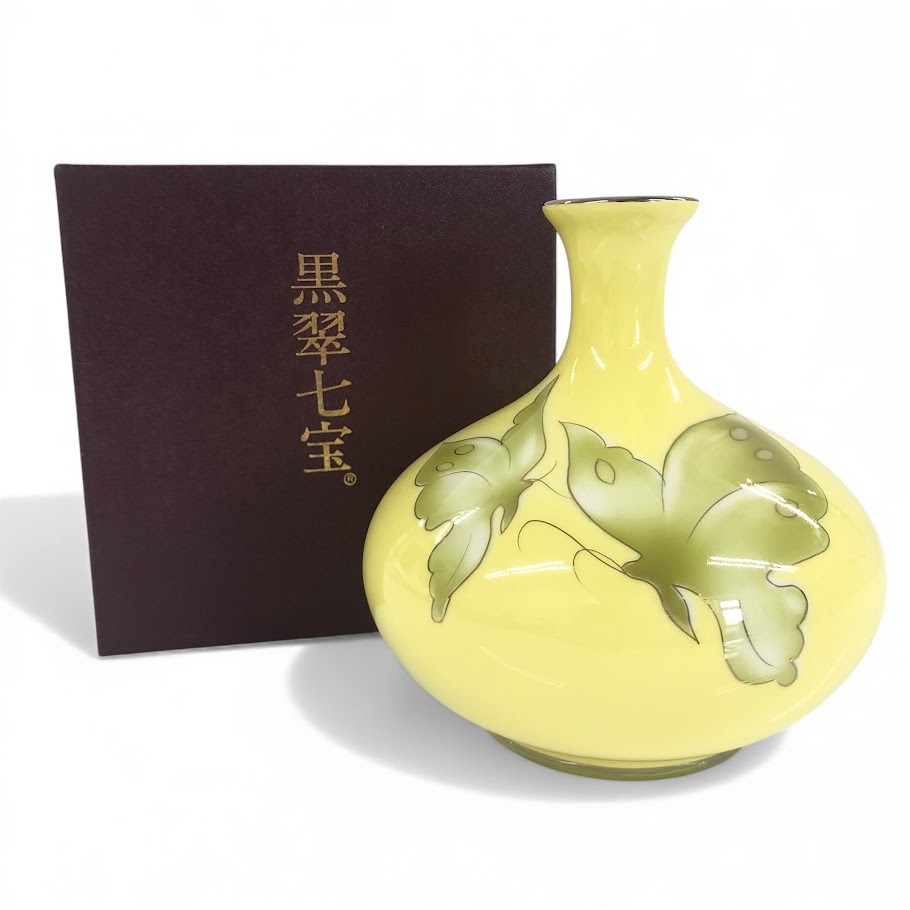 値下げ　七宝焼　花瓶　黒翠七宝　梅詰　高級品 値下げ 七宝焼 花瓶 黒翠七宝 梅詰 高級品 - メルカリ