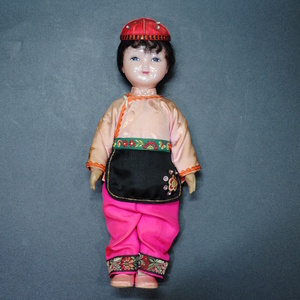 【売切り屋】中国人形 民族衣装 女の子 チャイナドール ソフビ セルロイド MADE IN CHAINA レトロ アンティーク