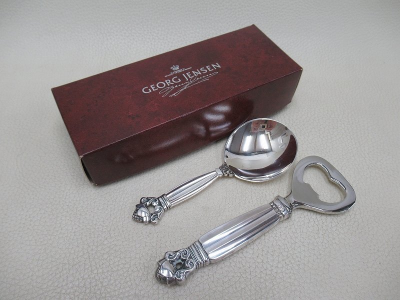 ジョージジェンセン。スターリング。銀製。シルバー製スプーン。ユーズド品。その⑦。 ジョージ・ジェンセン「“Acorn” サービングスプーン（大）長さ