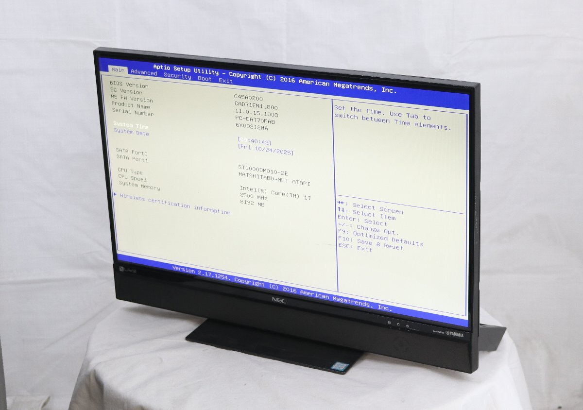 NEC DA770/KA Celeron　8GB　SSD　Win 10 NEC Amazon.co.jp: NEC PC-DA770KAW LAVIE Desk All-in-one