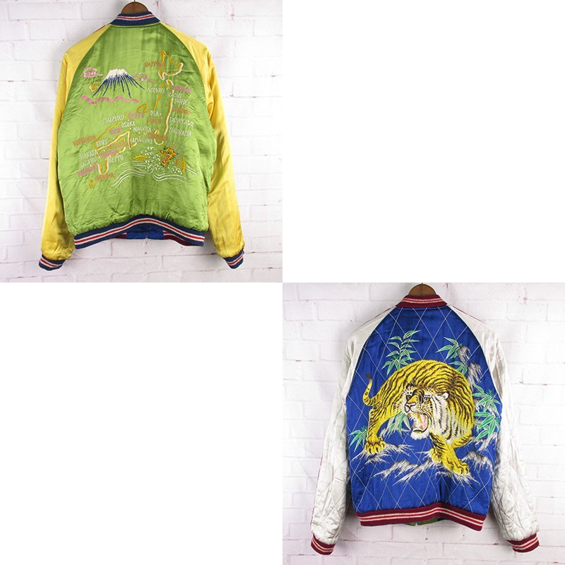 【両面最高】スカジャン　別珍スペシャル　東洋エンタープライズL◆古着ヴィンテージ 東洋スカジャン・港商SPECIAL EDITION「PHOENIX×TANGLED DRAGONS