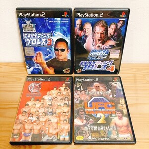 【中古】〈PS2ソフト〉4本セット エキサイティングプロレス3&4 キングオブコロシアム UFC2 TAPOUT プレステ2★A2510-0105