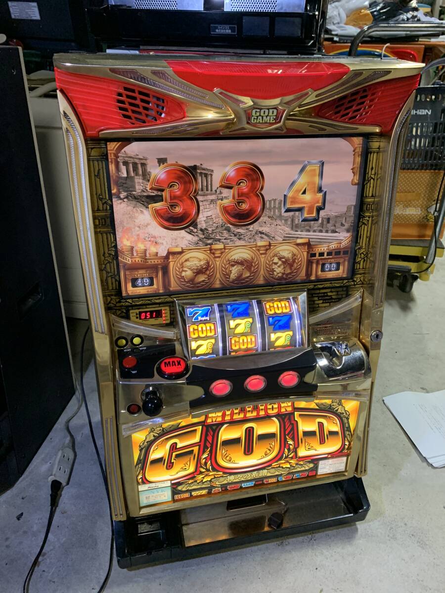 【送料込】初代ミリオンゴッド パチスロ 実機 直接引取可 パチスロ実機】ミズホ☆ゴールドXR【コイン不要機付】4号機・超