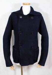Y7007#◆Used◆PRADA Prada вязаный жакет кардиган размер 46 темно-синий цвет