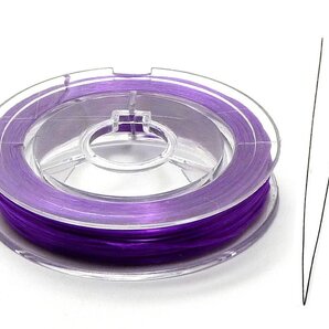 【在庫処分】作り方 解説書付き)(1個)(紫) ブレスレット用(ブレスレット (SAJ)オペロンゴム