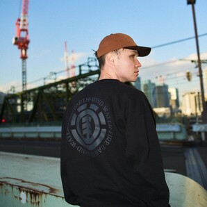 ★送料無料★2025秋冬 新品【ELEMENT/エレメント】LOGO CREW トレーナー FBK メンズM BF022009