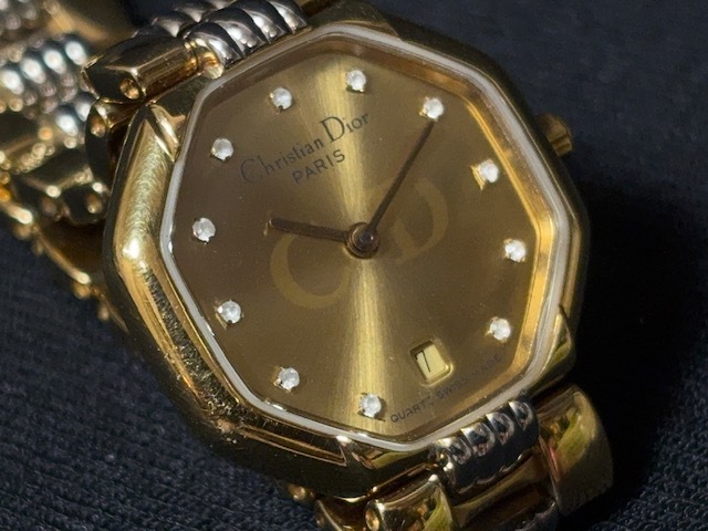 【定番】 ディオール 腕時計 クォーツ 白文字盤 金 レディース 2針 定番】 ディオール 腕時計 クォーツ 白文字盤 金 レディース 2針