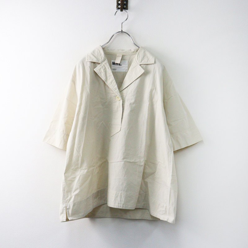 未使用級 マーガレットハウエル リネンシャツ 麻 M 長袖 襟付き 手洗い可 未使用級 マーガレットハウエル リネンシャツ 麻 M 長袖 襟付き