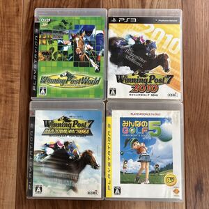 ●@未チェックジャンク品 ウイニングポストワールド ウイニングポスト7 2010 マキシマム2007 みんなのGOLF5 PS3 ソフト