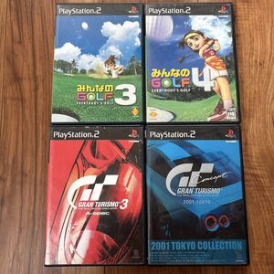 ☆11未チェックジャンク プレステ2ソフトまとめて みんなのGOLF グランツーリスモ